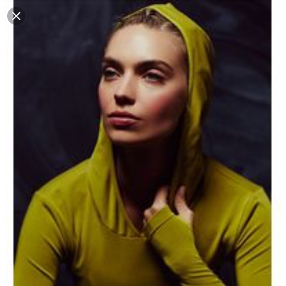 Free People Women's Yellow Hooded Layering Tee XS - Picture 5 of 8